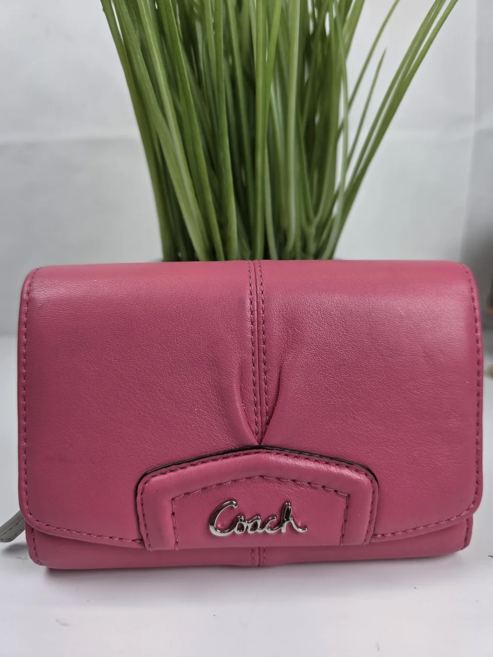 Coach Rehab Pink Leather Compact Small Wallet